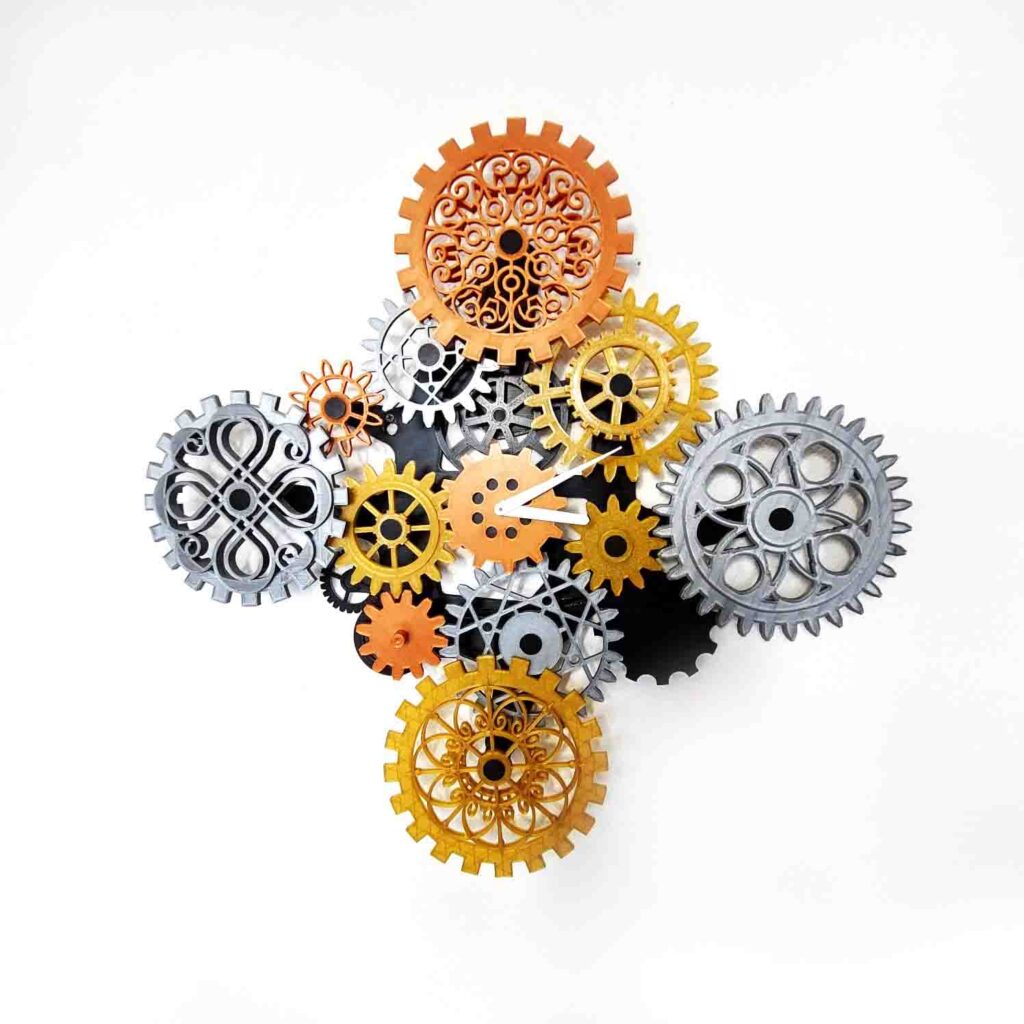 décoration horloge mural engrenage